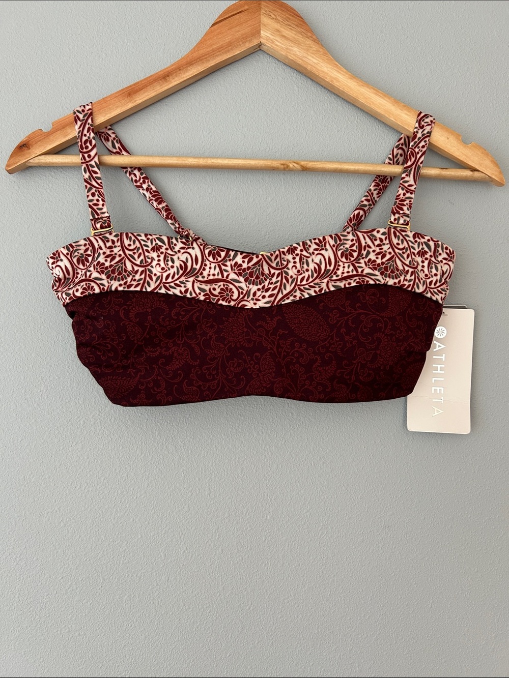 Athleta • NWT Aqualuxe Batik Bandeau Bikini Top Dried Cinnamon Size Medium - Picture 3 of 15
